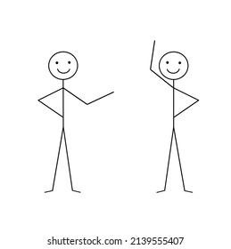 Two Funny Little Men Greet Each Stock Illustration 2139555407 ...