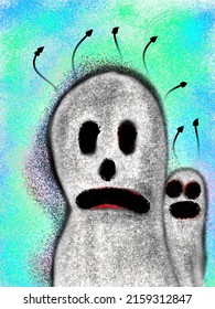 Two Ghosts On Abstract Background