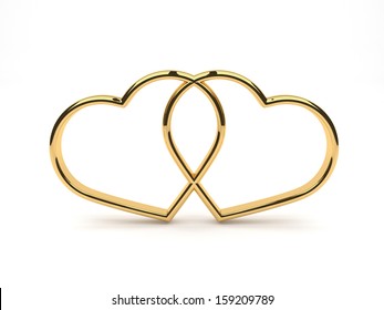 Two Gold Jewelry Heart Rings