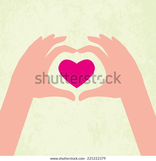 Two Hands Holding Heart Stock Illustration 225222379 Shutterstock 