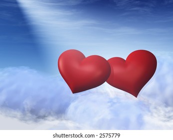 Two Hearts in Heavenly Clouds