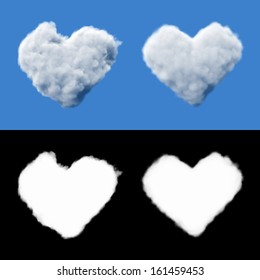 Two Heart-shaped Clouds With Alpha Mask