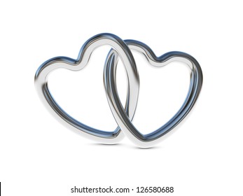 two silver hearts