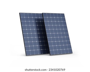 Dos paneles solares aislados - Ilustración 3D
