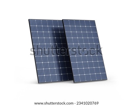 Two isolated solar panels - 3D illustration Foto stock © 