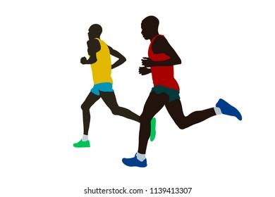 Two Kenyan Runner Athlete Leaders Run Marathon