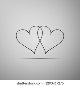 Two Linked Hearts Icon Isolated Heart Stock Vector (Royalty Free ...