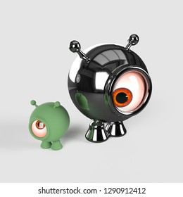 Two Little Spherical Alines 3d Render Stock Illustration 1290912412 ...