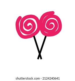 Two Lollipops Logo Illustration Image.