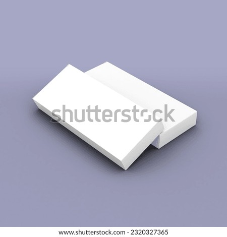 Two long narrow boxes, packaging template for product design mockup. On clean background. 3d render