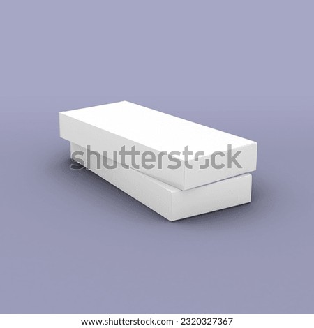 Two long narrow boxes, packaging template for product design mockup. On clean background. 3d render