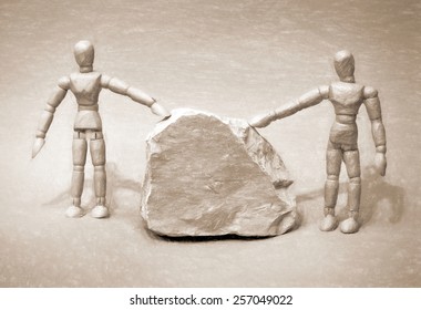 two mankin   blank rock     illustration based own photo image