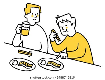 Two men drinking in a tavern