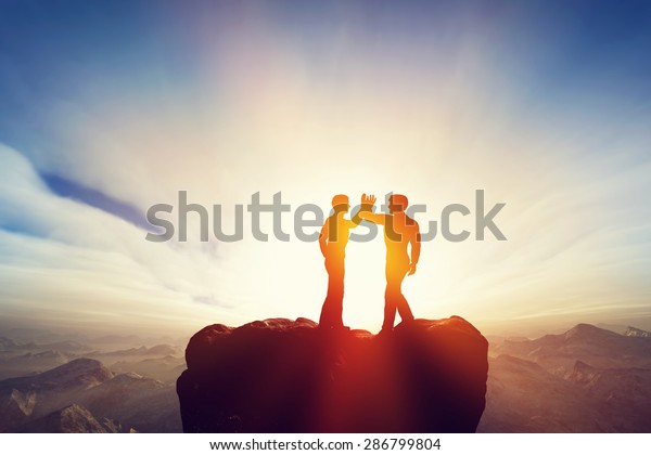 Two Men Friends High Five On Stock Illustration 286799804 | Shutterstock