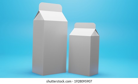 Two Milk Carton And 3d Render Illustration