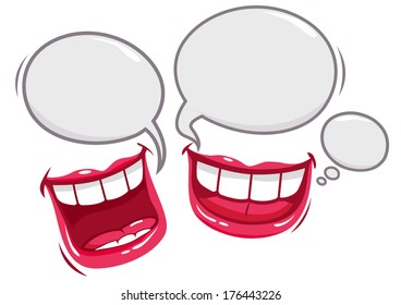 Two Mouths Talking And Laughing.