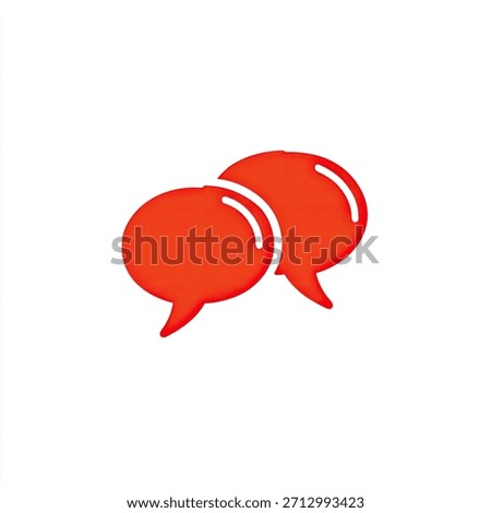 Two overlapping red speech bubbles