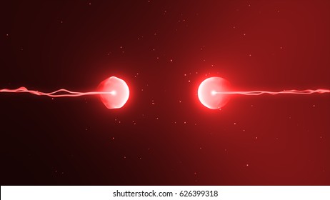 Two Particles Ready To Collide To One Another Artistic Image