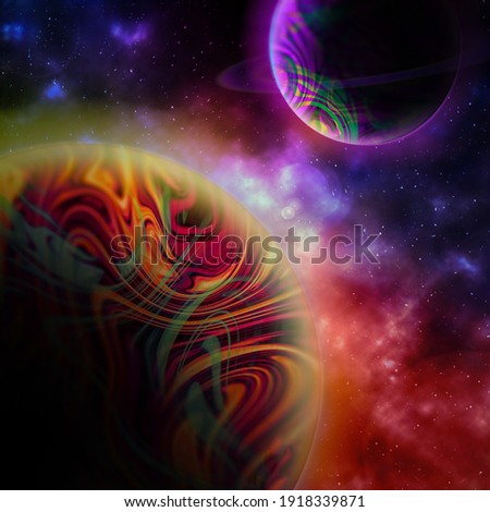 Two planets in the space