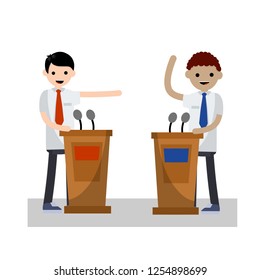 Two Politicians Arguing Presidential Election Men Stock Illustration ...