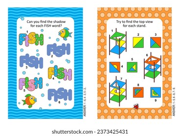 Two puzzle pages for ebooks, books, blogs, magazines, schoolboards, other media, or just for family fun. Complexity level vary. Answers included.
 - Powered by Shutterstock