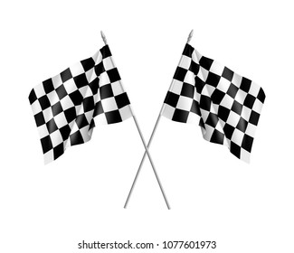 Two Racing Flags Crossed Realistic Pair Stock Illustration 1077601973 ...