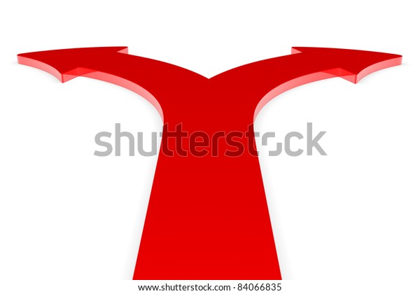 Two Red Arrows Pointing Two Different Stock Illustration 84066835