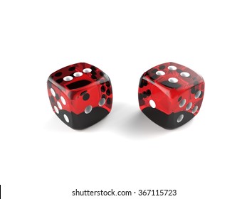 Two Red dice/Red dice isolated on white background

