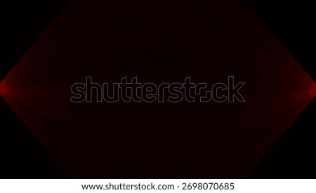 Two red light beams emanating from black background image