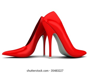 Two Red Woman Shoes Isolated On Stock Illustration 35483227 | Shutterstock