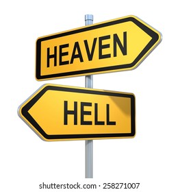 Two Road Signs Heaven Hell Choice Stock Illustration 258271007 ...