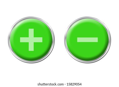 Positive Negative Buttons Vector Illustration Stock Vector (Royalty ...