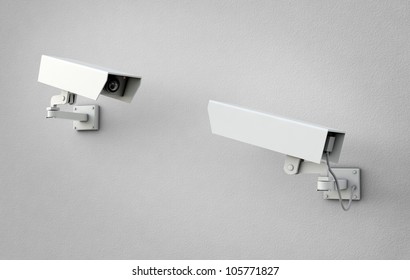 Two security cameras pointed at each other