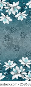 Two Side Border With Dark sky blue colour matching Design.