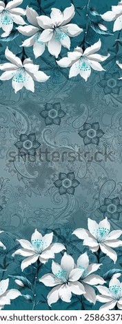 Two Side Border With Dark sky blue colour matching Design.