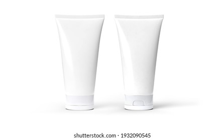 Two side Cosmetic Tube Mockup. 3d rendering.
