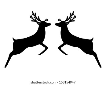 Jumping reindeer silhouette Images, Stock Photos & Vectors | Shutterstock