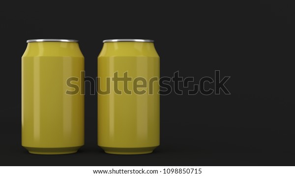 Download Two Small Yellow Aluminum Soda Cans Stock Illustration 1098850715 PSD Mockup Templates