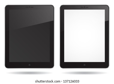 two tablet PC on white background