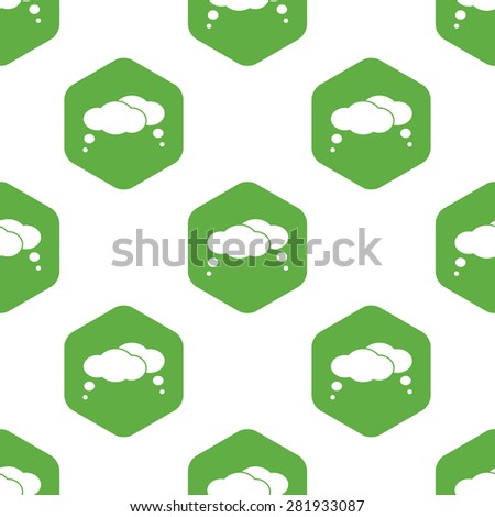 Two thougth clouds in octagon, repeated on white background