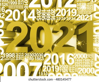 Two Thousand Twenty One New Year Symbol Or 2021 3d Rendering