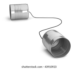 Two tin cans attached with string