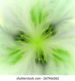 Two triangular like explosions interconnected, all in high resolution and light pastel yellow and green