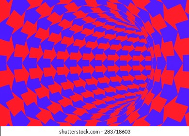 Two Way Communication Concept - Red And Blue Arrows Tunnel Background