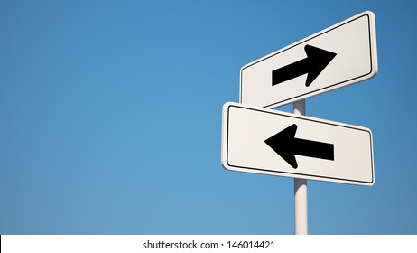 Two Way Sign With Clipping Path 