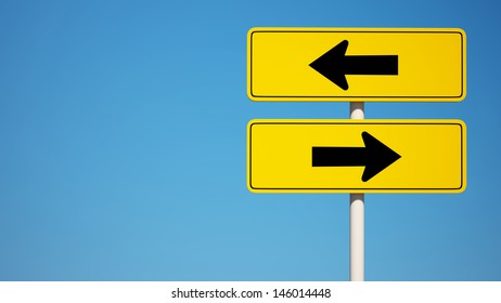 Two Way Sign With Clipping Path 