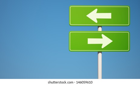 Two Way Sign With Clipping Path 