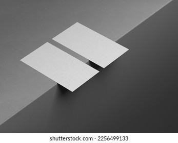 Two white Business Cards made luxury paper on a light leather background. Creative minimal Business layout. 3d rendering - Powered by Shutterstock