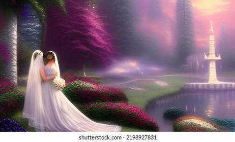 Two Women Getting Married In A Fantasy Setting 