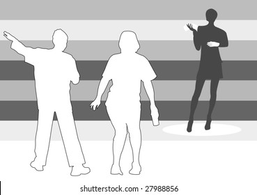 Two Women Mocking Mannequin Pose Stock Illustration 27988856 | Shutterstock